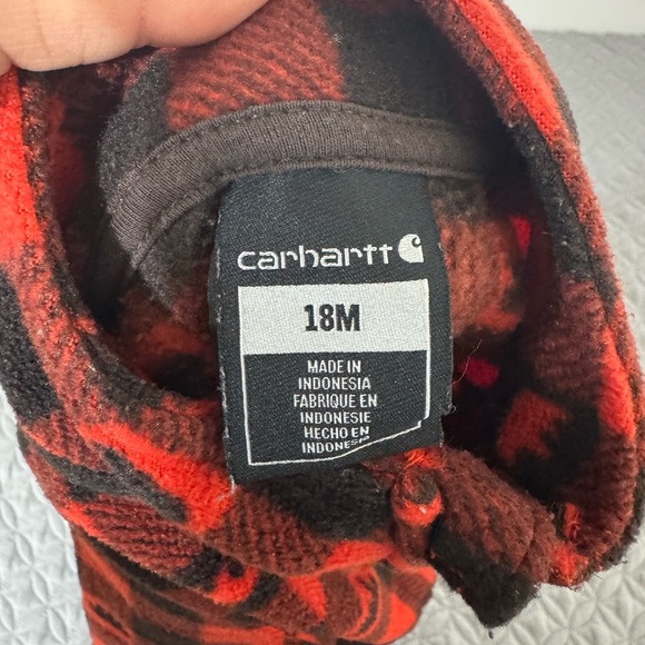 Carhartt Kids Plaid Red and Black Footie - Picture 2 of 4